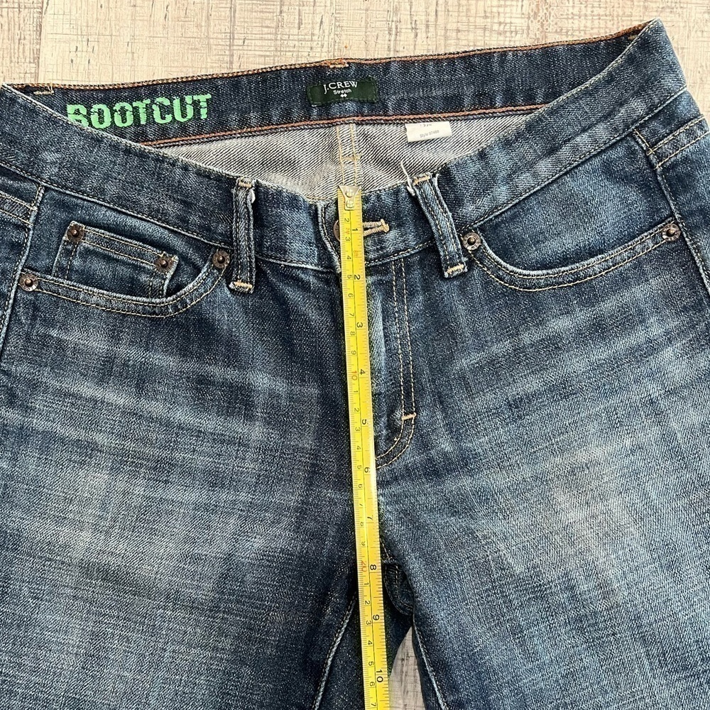 J. Crew Stretch Bootcut Denim Jeans with Distressed Wash Size 27S, 29” inseam - Picture 6 of 8